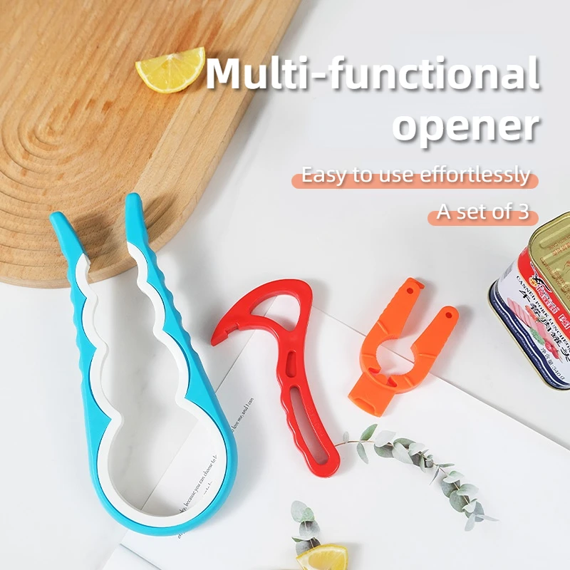 Opener Multifunctional Can Opener, Easy Pull Tab Opener, Bottle Cap Opener, Household Bottle Lid Opener, 3-in-1 Lid Twist Tool