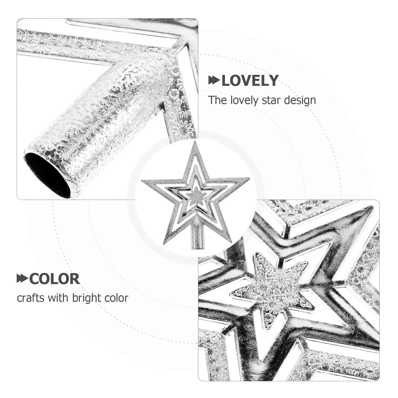 

Five-Pointed Star Christmas Tree Topper Lightweight Bright Color PVC Material Perfect for Holiday Tree Decoration
