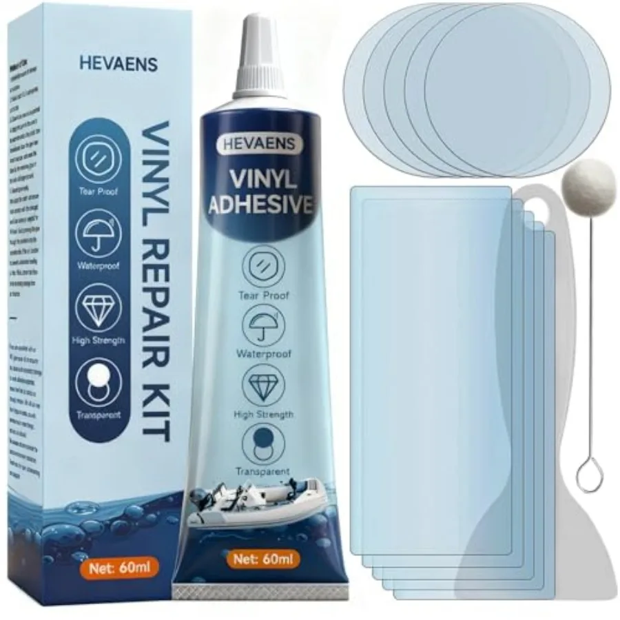 Kit de Reparación de Parches para Colchones Inflables, Kit de Reparación de Parches Impermeables de TPU para Revestimientos de Piscinas, Kit de Reparación de Parches Inflables para Colchones de Aire, Embarcaciones de PVC, etc.