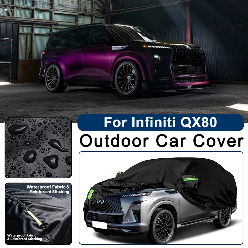

Outdoor Car Cover Waterproof Dustproof UV Sun Protection, Full Car Protector Exterior Accessories For Infiniti QX80 Z62