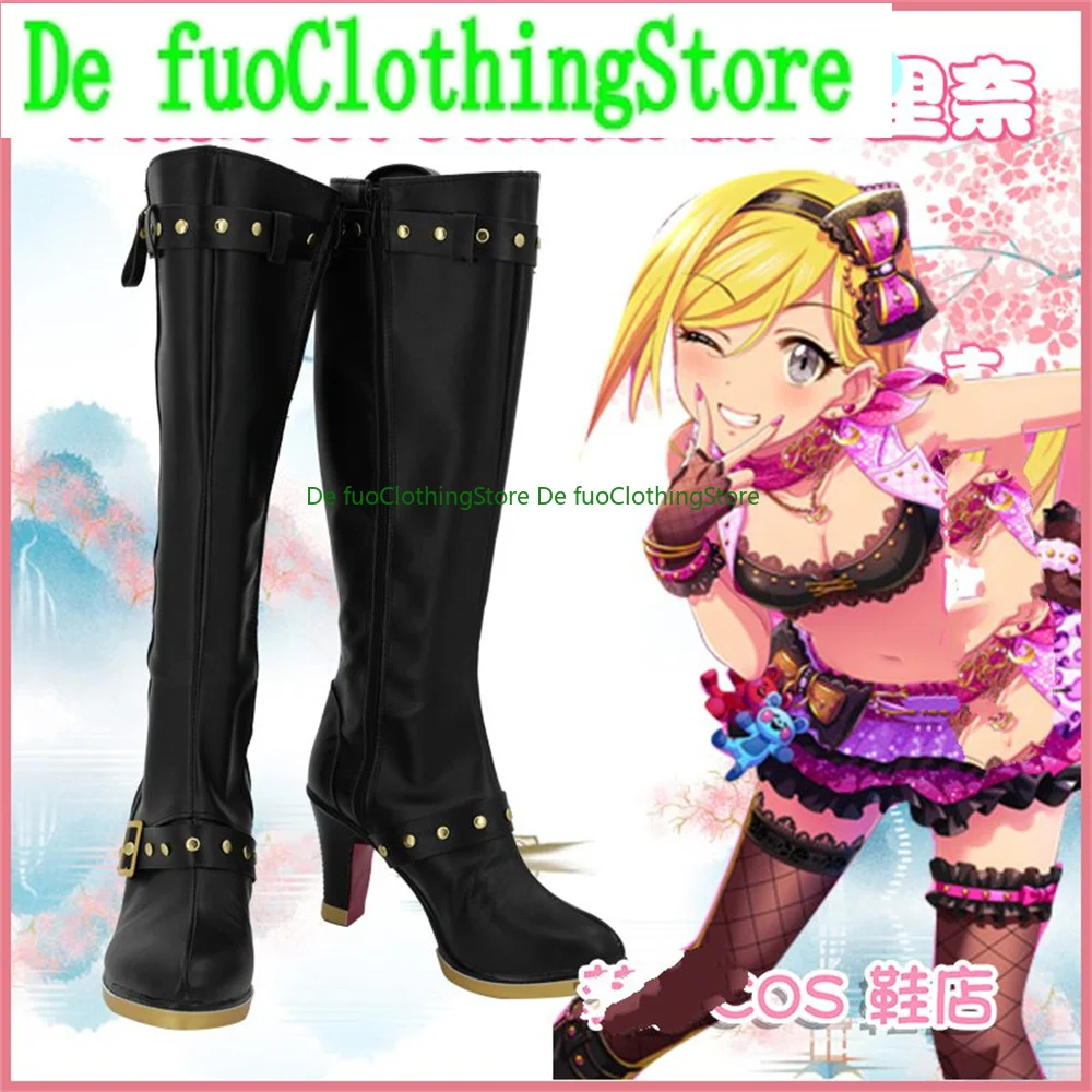 

THE IDOLM@STER THE IDOLMASTER Fujimoto Rina Cosplay Shoes Boots Game Anime Carnival Halloween DefuoClothing Shoes Store