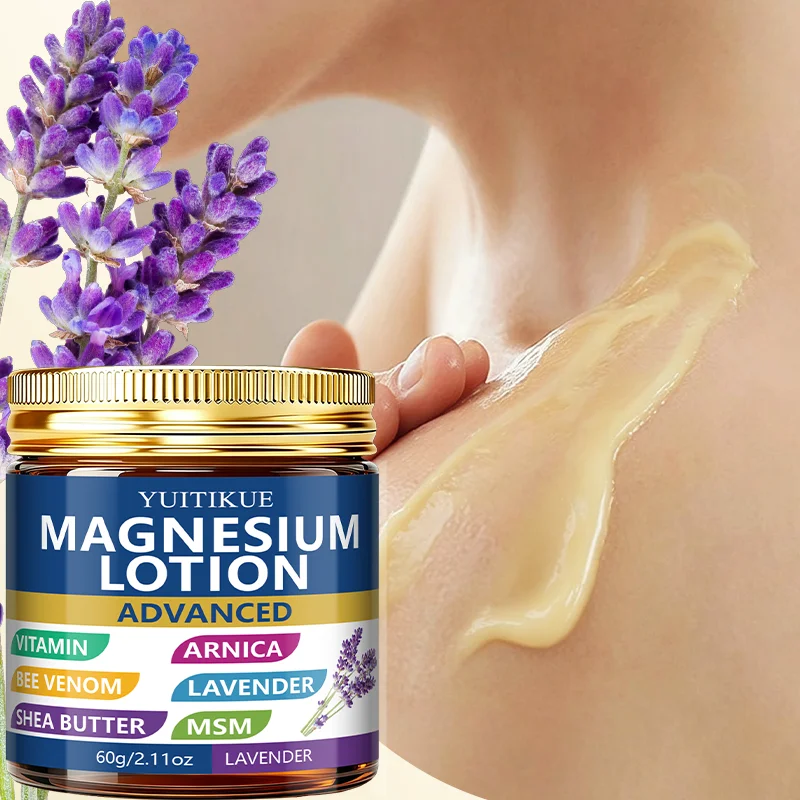 YUITIKUE 60g Lavendel-Magnesium-Lotion mit Arnika, Bienengift, MSM und Sheabutter, Tiefenwirksame Feuchtigkeitspflege, Sanfte Beruhigung, Tägliche Körperpflege
