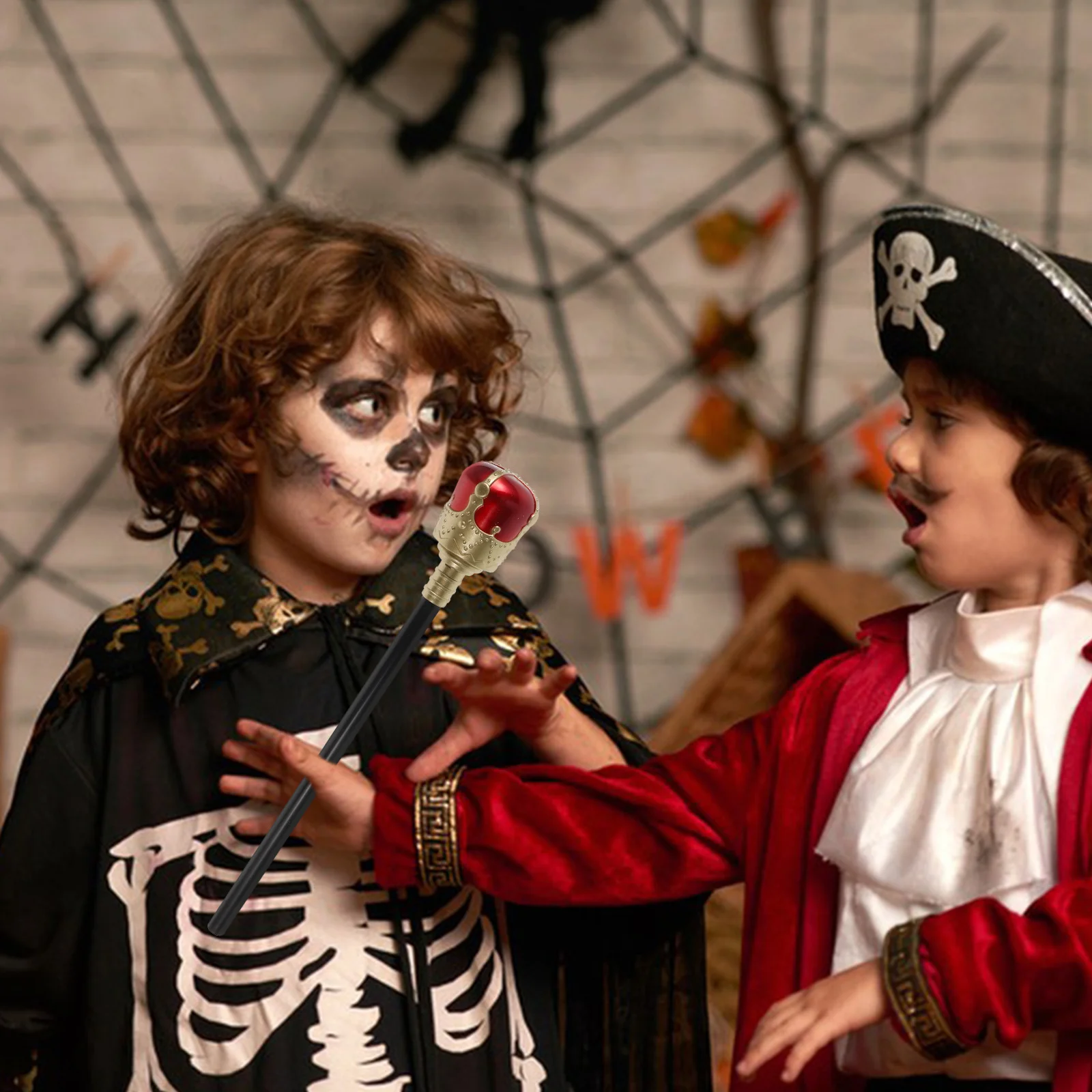 Cetro de rey de Halloween para niños, disfraz de juego de rol, accesorio de actuación de fiesta, disfraz de rey cetro, 2 uds.