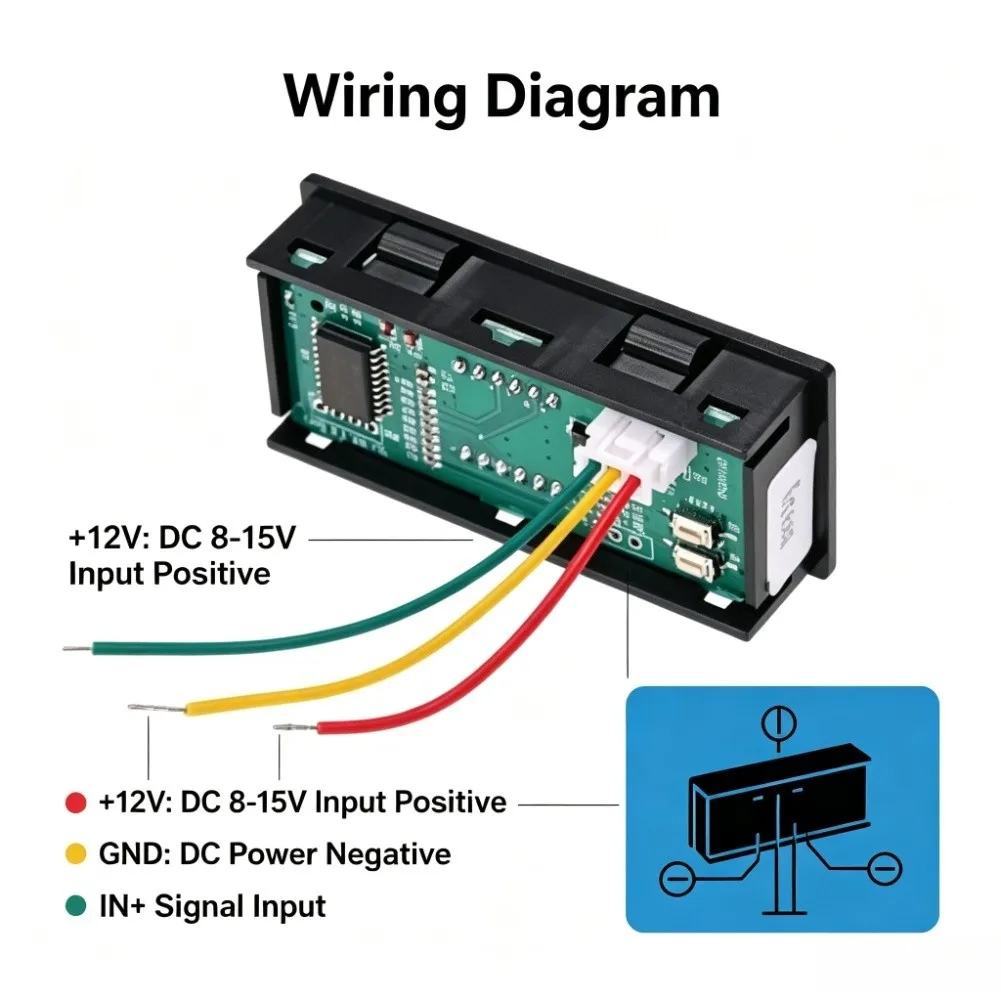 0.56 Inch 4 Digit LED Tachometer for Motor and Generator Monitoring with Memory Function and Fast Response Refresh Time