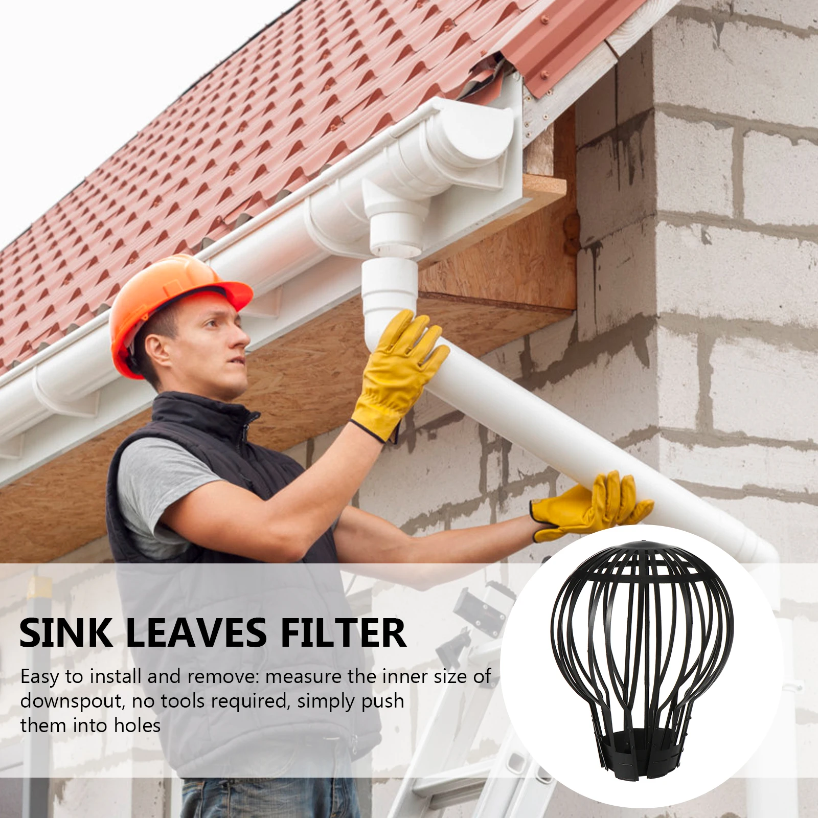 

4Pcs Rooftop Drain Cover Plastic Sink Filter Anti-Blocking Leaf Proof Floor Drain Easy Install Remove Plastic Sink Filter