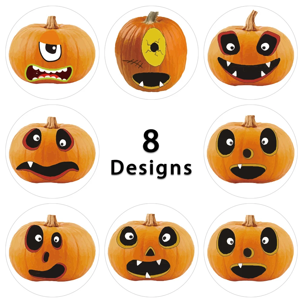 500pcs Happy Halloween Skeleton Pumpkin Stickers for Halloween Gifts Party Candy Bag Decoration Sticker Envelope Sealing Labels