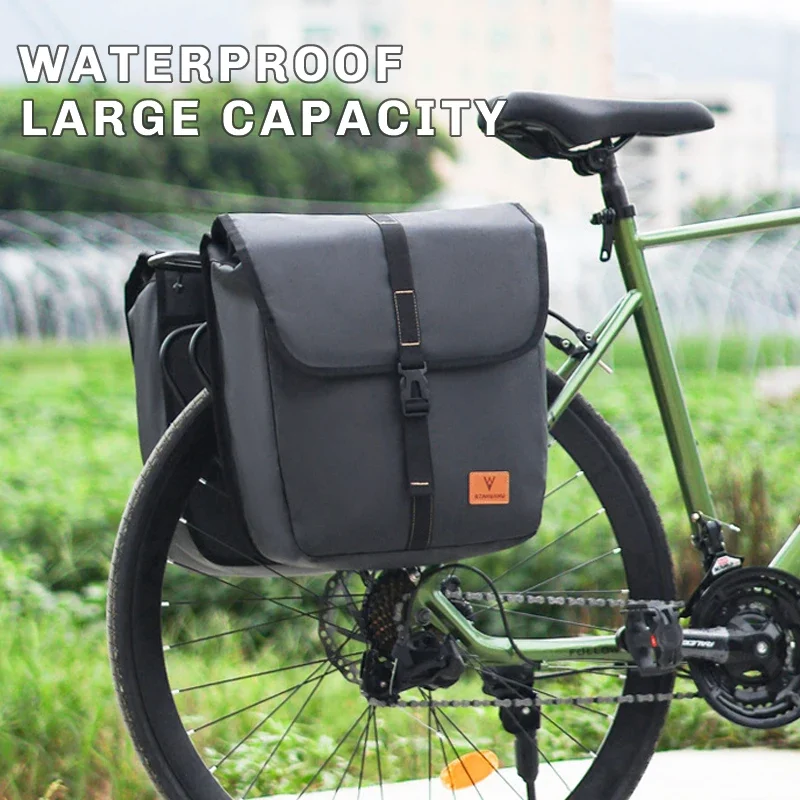 Waterproof Bicycle MTB Carrier Luggage Travel Bag Pannier Rear Rack Bike Large Capacity Trunk Bag Cycling Double Side Bike Bags