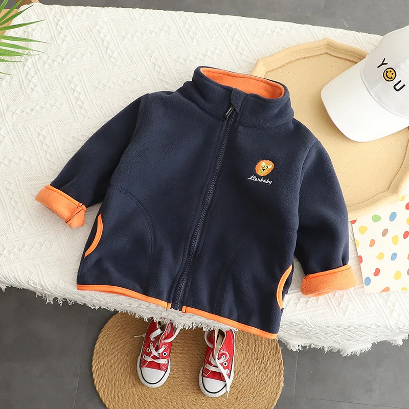 2026 Autumn Kids Baby Boys Cartoon Cotton Fleece Outwear Kids Winter Clothes Toddler Girls Lambswool Jacket Child Coat 5