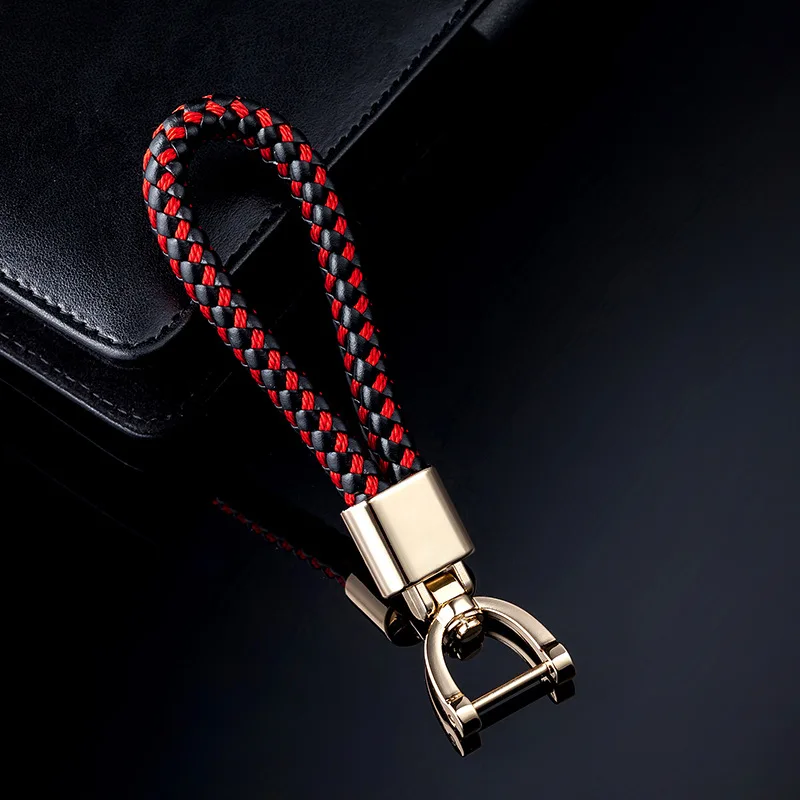 Braided Rope Pu Leather Car Key Chain Rings Holder for Volvo Xc60 V40 V50 V70 S60 S80 Xc70 Xc90 Keychain Keyrings Accesorios