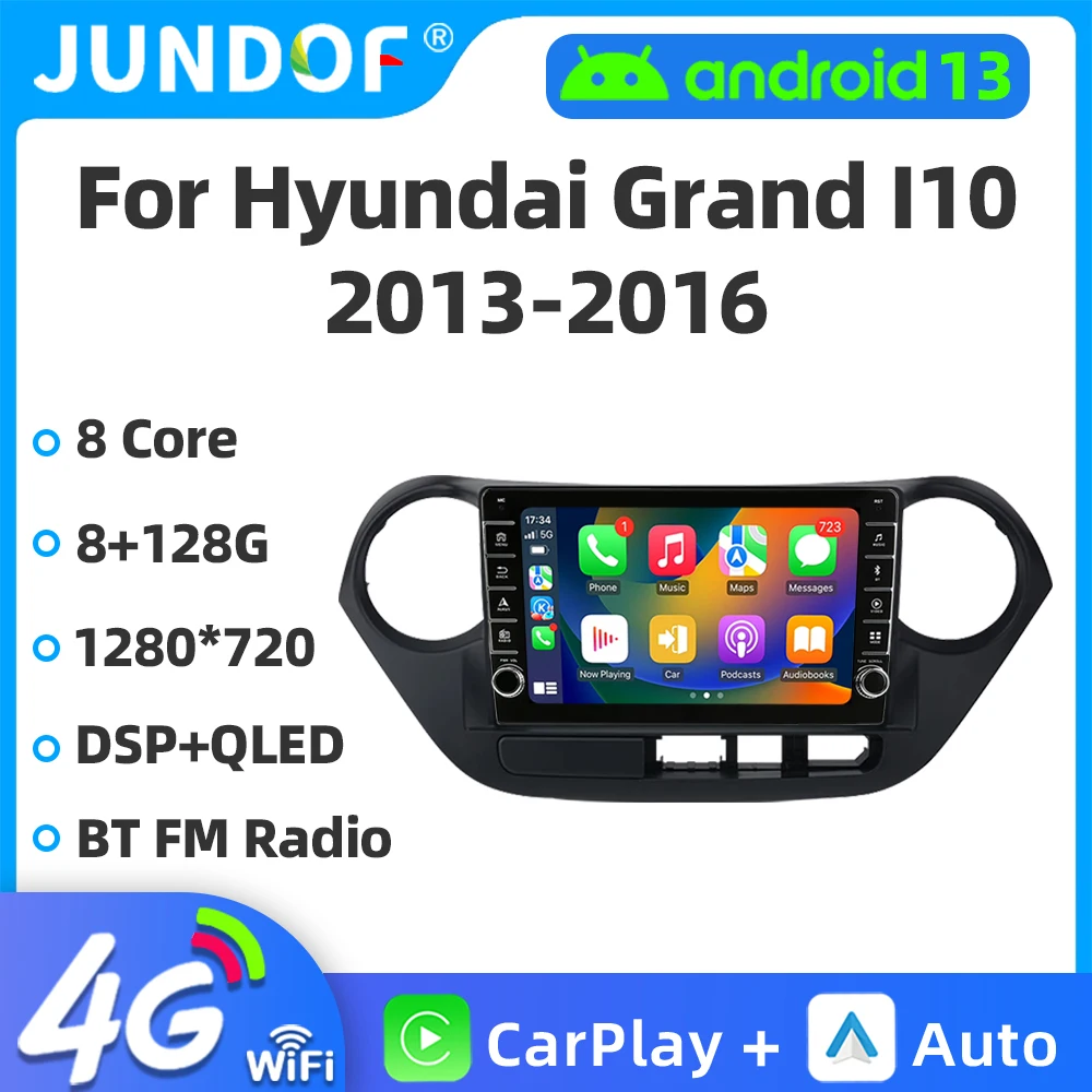 

9" Car Radio For Hyundai Grand i10 i 10 2013 2014 2015 2016 2017 2018 Android 13 Carplay Auto Multimidia Video Player Head Unit