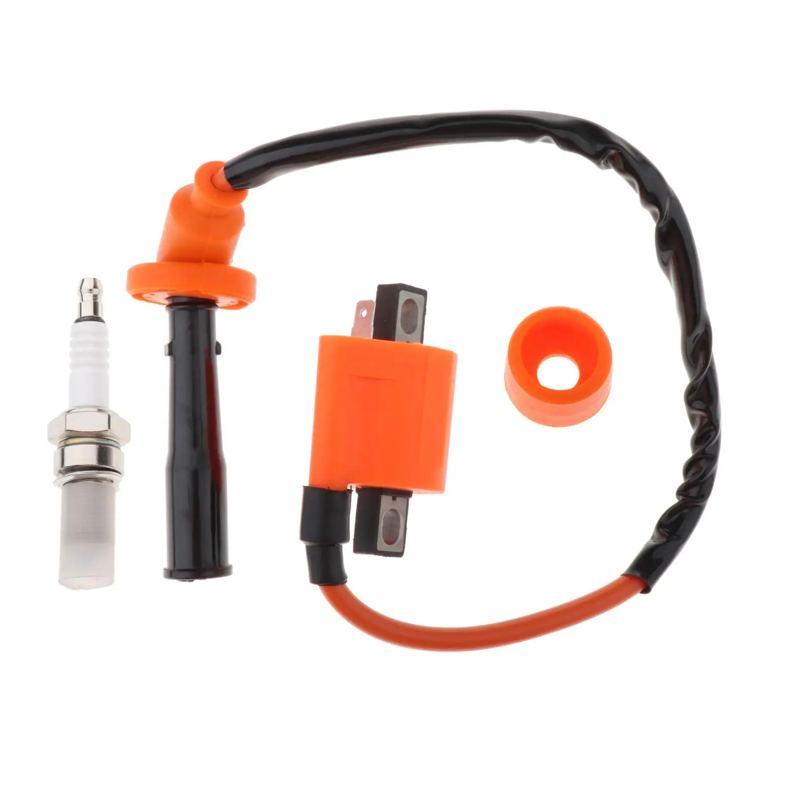 ATV UTV Ignition Coil W/ Spark Plug, Orange for Suzuki LTZ400 Quadsport 2003-2013 Replaces 33410-09F00