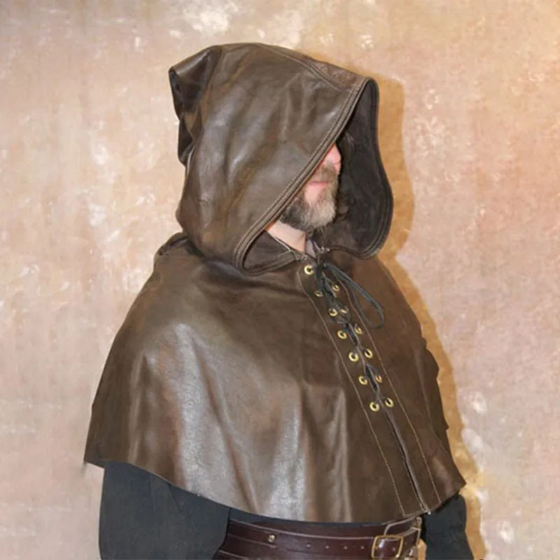 Costumi da uomo medievali accessori guerriero vichingo aristocratico Assassins cavaliere scialle mantello donna rinascimentale Cosplay armatura con cappuccio