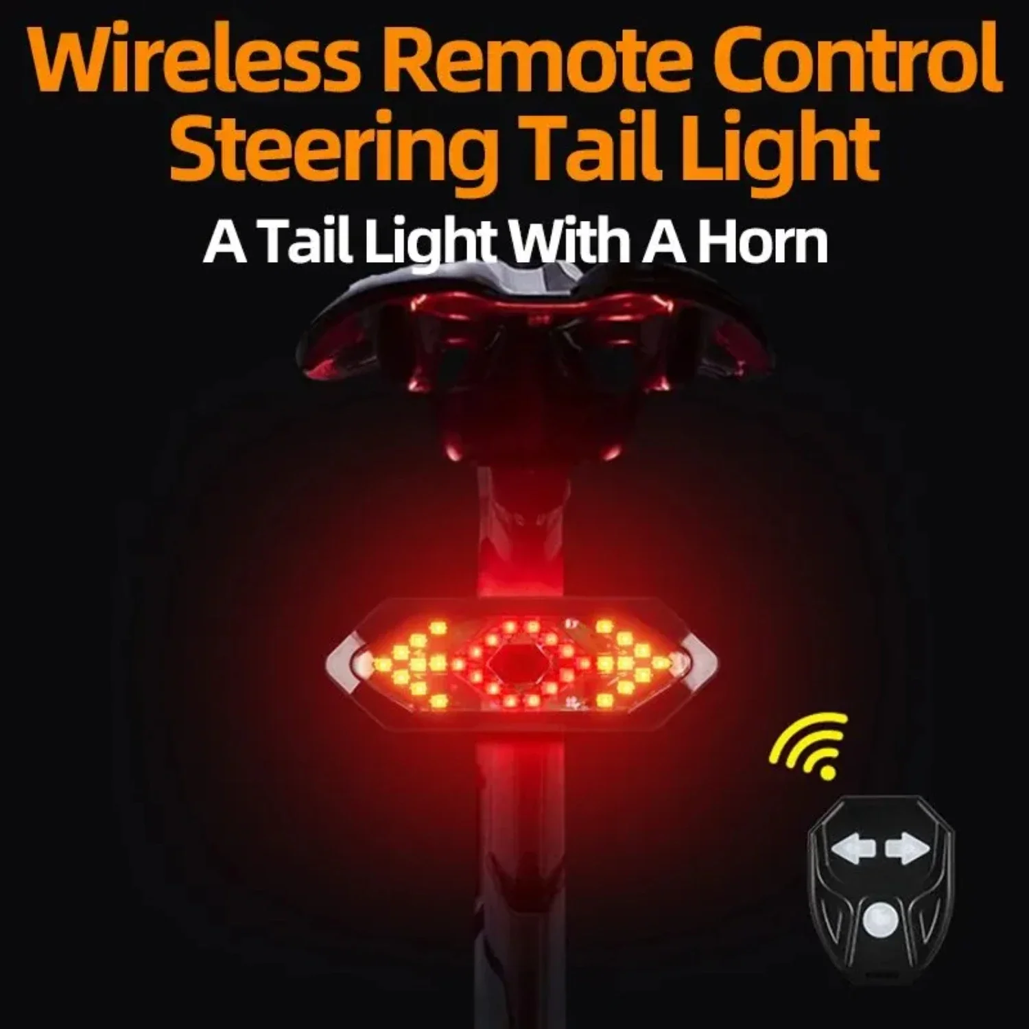 

Bike Turn Signal Rear Light Remote Bicycle Lights USB Rechargeable Bicycle Lamp Bike Wireless Warning Tail Light Bicycle