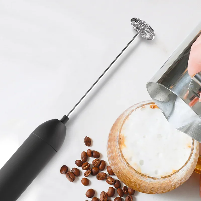 Milk Frother Handheld Battery Operated Mini Mixer Electric Foam Maker For Coffee Stainless Steel Milk Foamer For Coffee