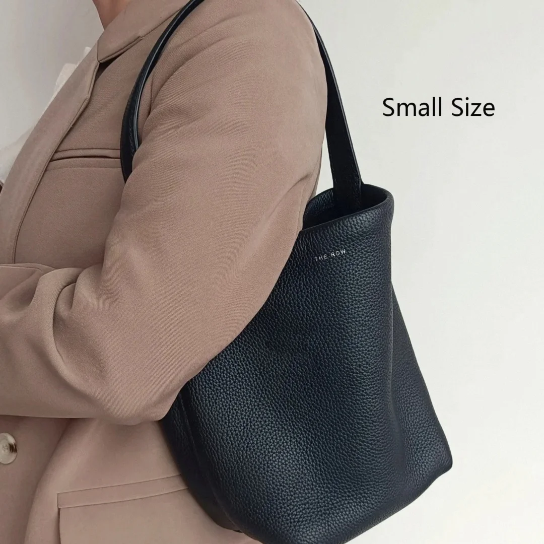 Genuine Leather Tote Bag, Minimal Bucket Bag for Women, Elegant Shoulder Bag, Lady's Underarm Bag