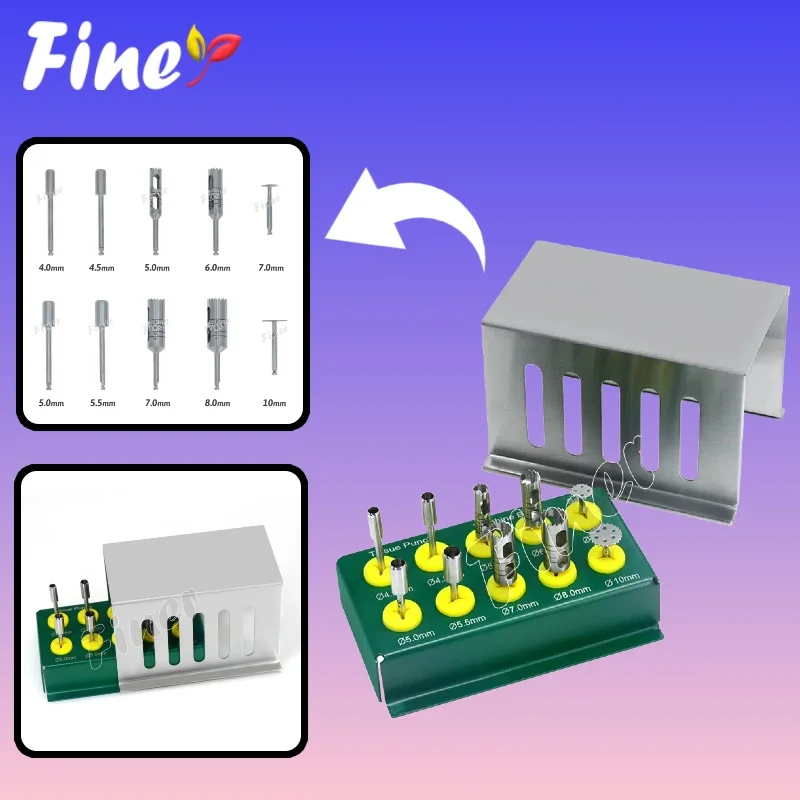 

Finer Dental Trephine Drill Bur Tissue Punch Dental Tissue Punch Bone Positioning Guide Surgical Dental Implant Surgery Tool