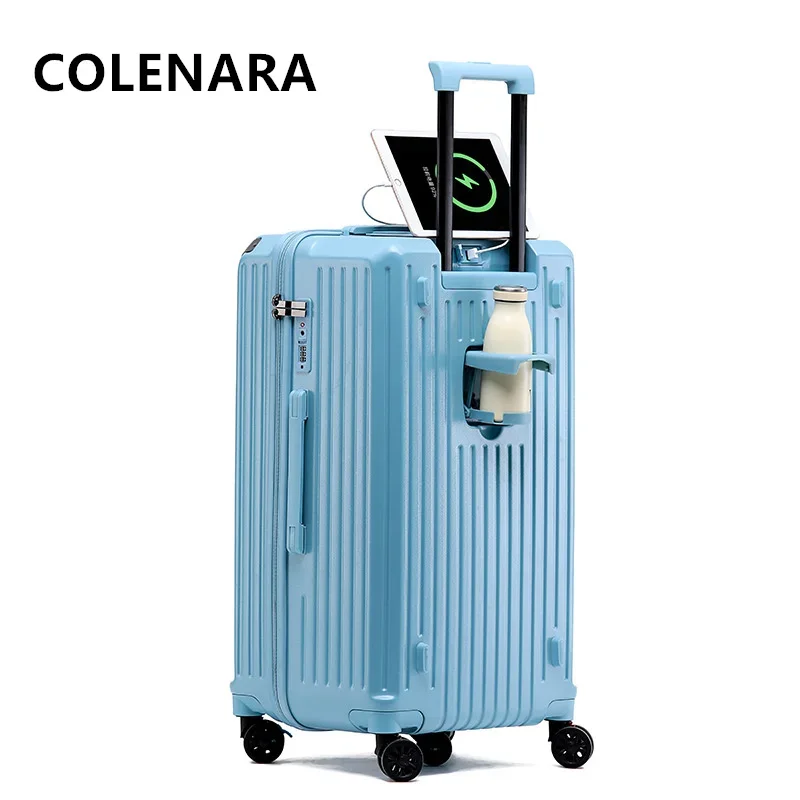 COLENARA ABS + PC 수하물 보딩 케이스, 대용량 트롤리 케이스, USB 충전 롤링 슈트케이스, 20 인치, 24 인치, 26 인치, 28 인치, 30 인치, 34 인치