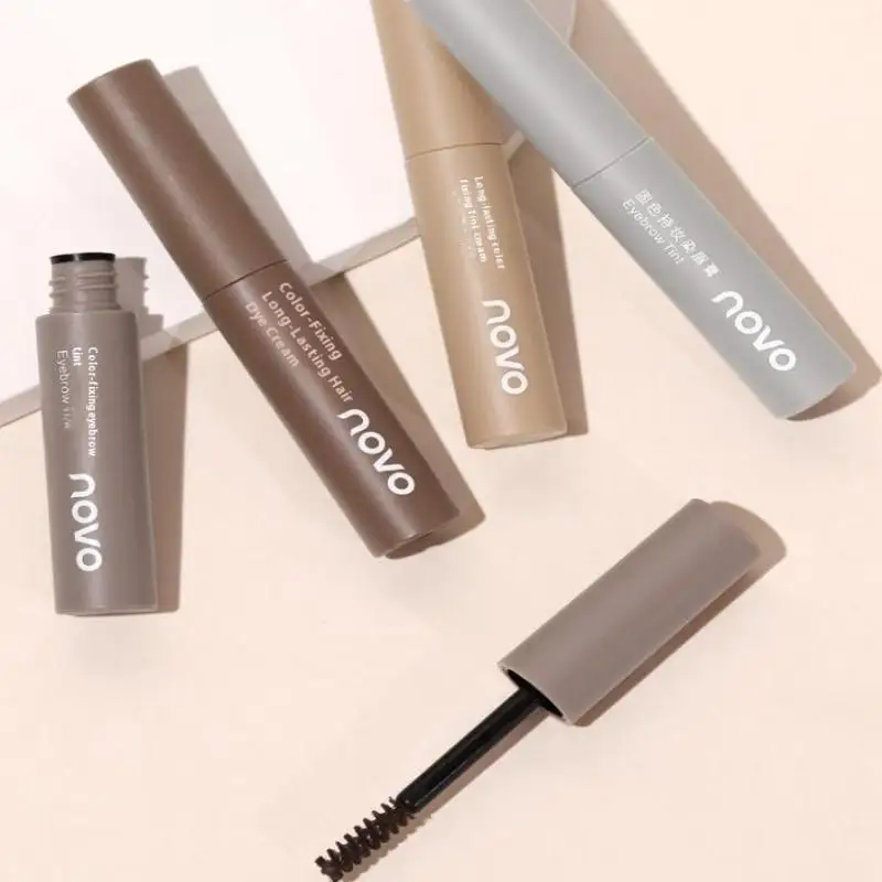 Creme de sobrancelha tingido líquido, de longa duração, à prova d'água, natural, marrom escuro, intensificador de sobrancelha, 4 cores, rímel cosmético