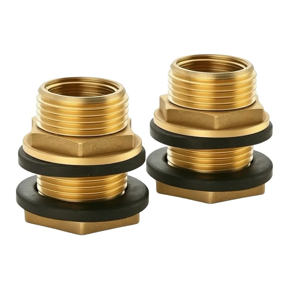 2 Piece Brass For Water Tank Connector with 1/2 Female NPT and 3/4 Male Thread for IBC Tanks For Water Storage and Distribution