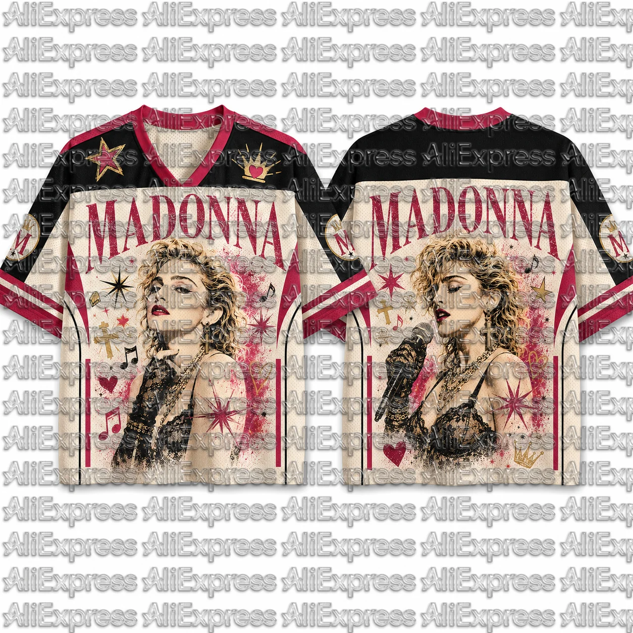 2026 Popular 80s Themed Sports Fashion Short Sleeved V-neck Mesh Streetwear Retro Band Movie Game Fan Gift T-shirt