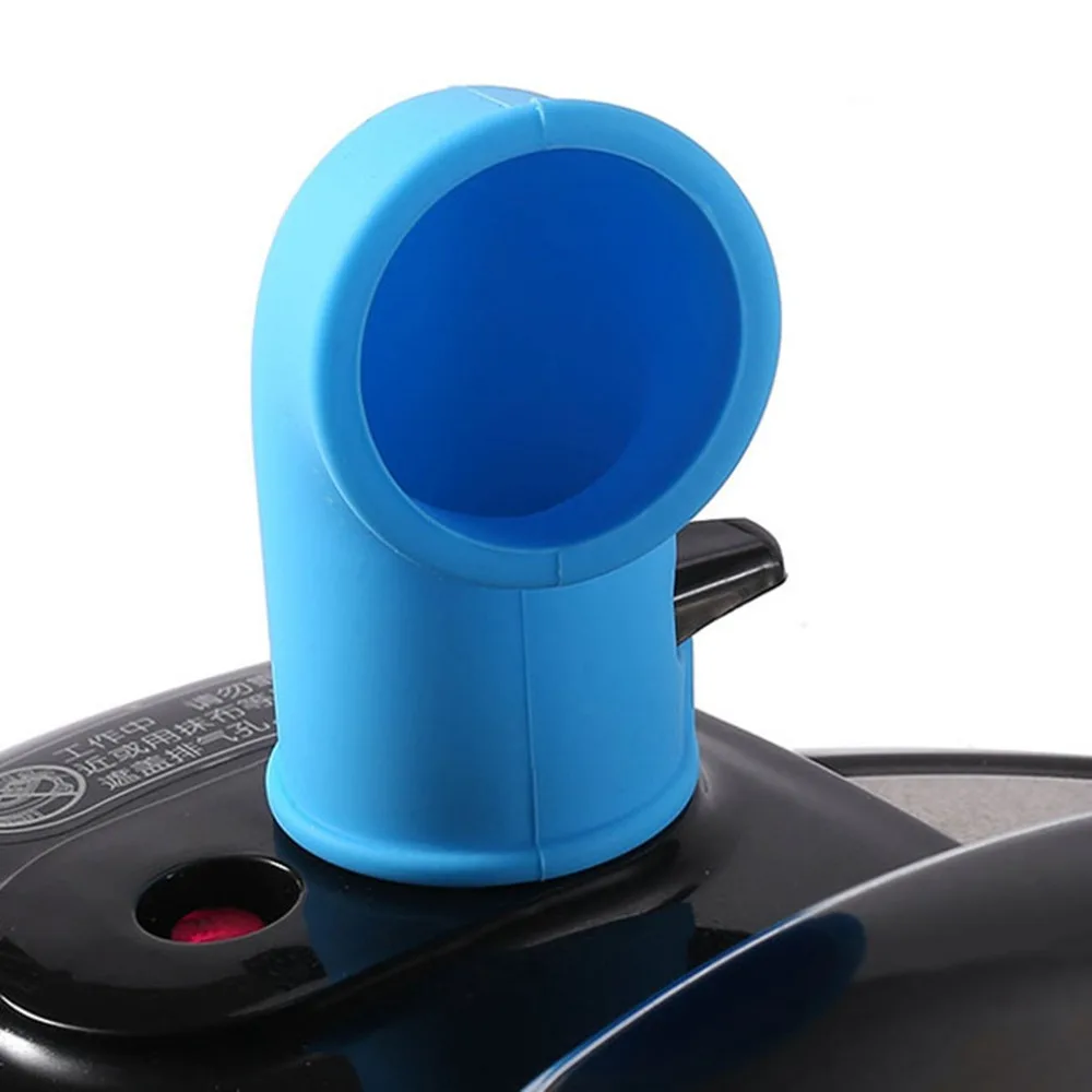 2 PCS Silicone Pressure Cooker Steam Diverter High Temperature Resistant Blue Pressure Cooker Exhaust Pipe Universal Fit