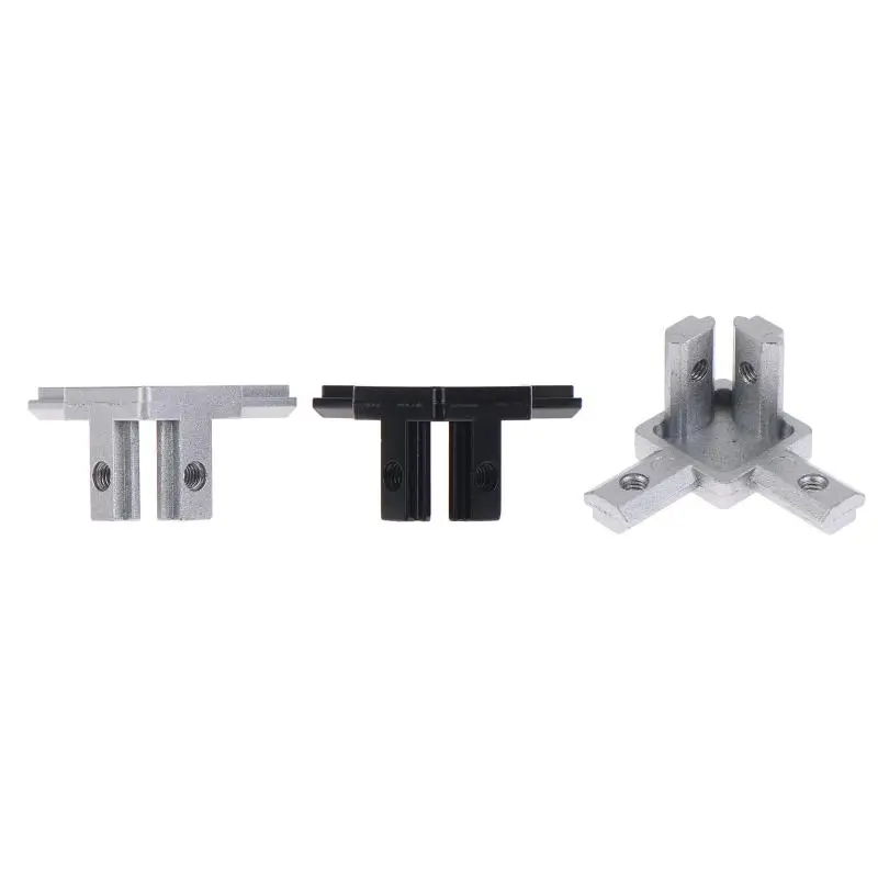 4Pcs Heavy Duty 90 Degree Aluminum Corner Bracket T-Slot Interior Profile Connector with Screws for Furniture Reinforcement