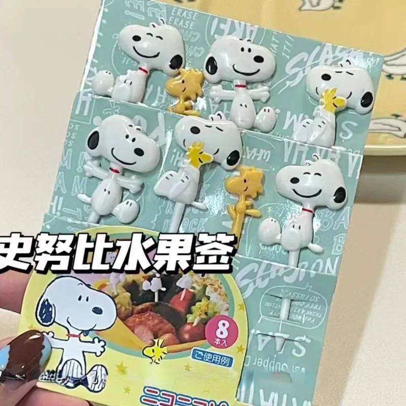 Snoopy Heren En Dames Nieuwe Japanse Stijl Schattige Creatieve Cartoon Multi-Functionele High-Ogende Compacte Draagbare Cake Fruit Vork