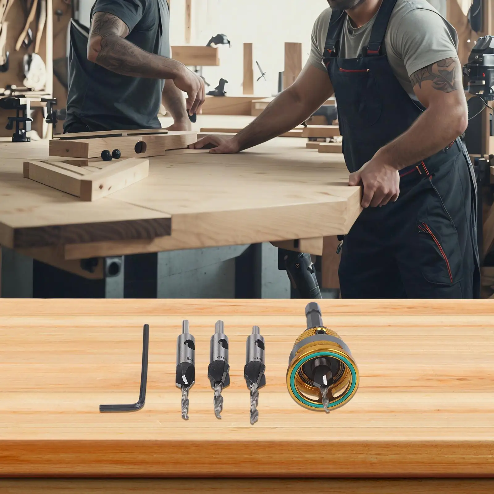 

High-Speed Steel Bits Countersink Drill Set Red Smooth Countersinking Operations Upgraded Aluminum Alloy Design