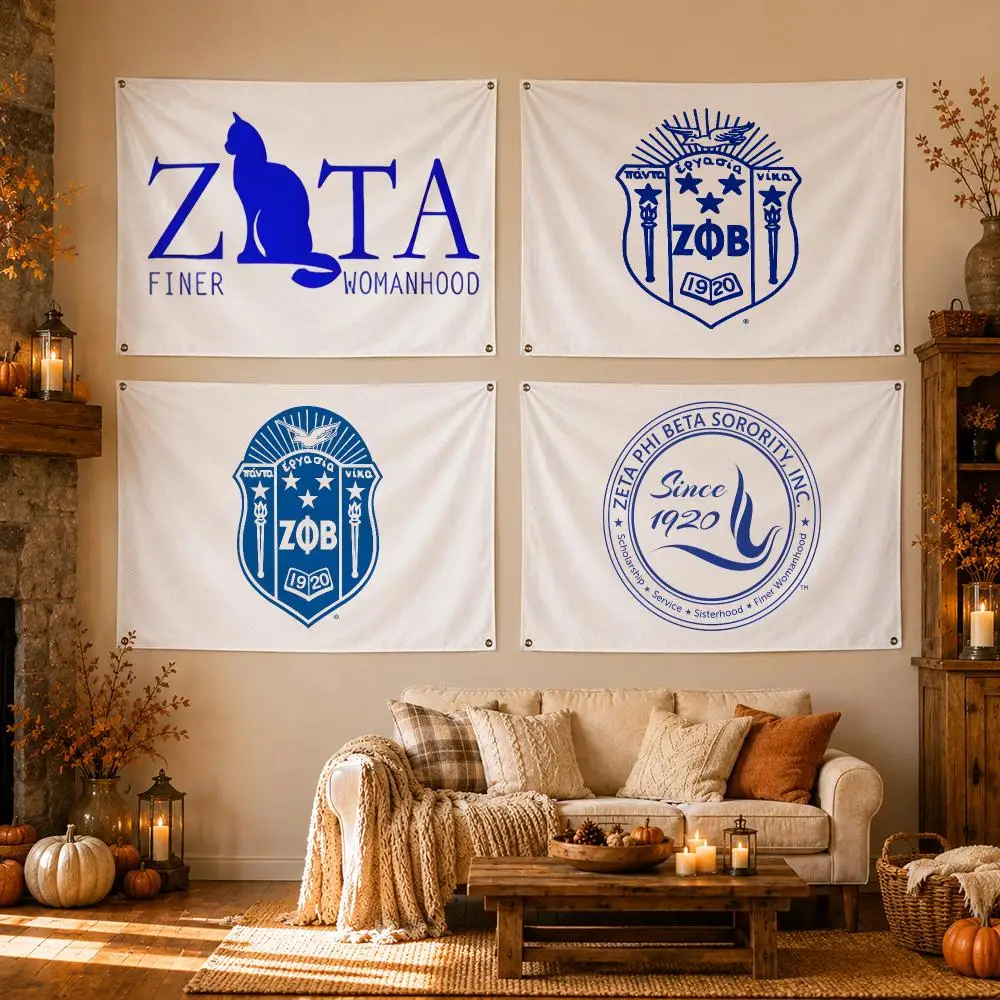 Sorority Zeta Phi Beta Sorority Flags Flags for Room, Bedroom, Home, Outdoor, Wall Hanging, Concert Print, Art Banner