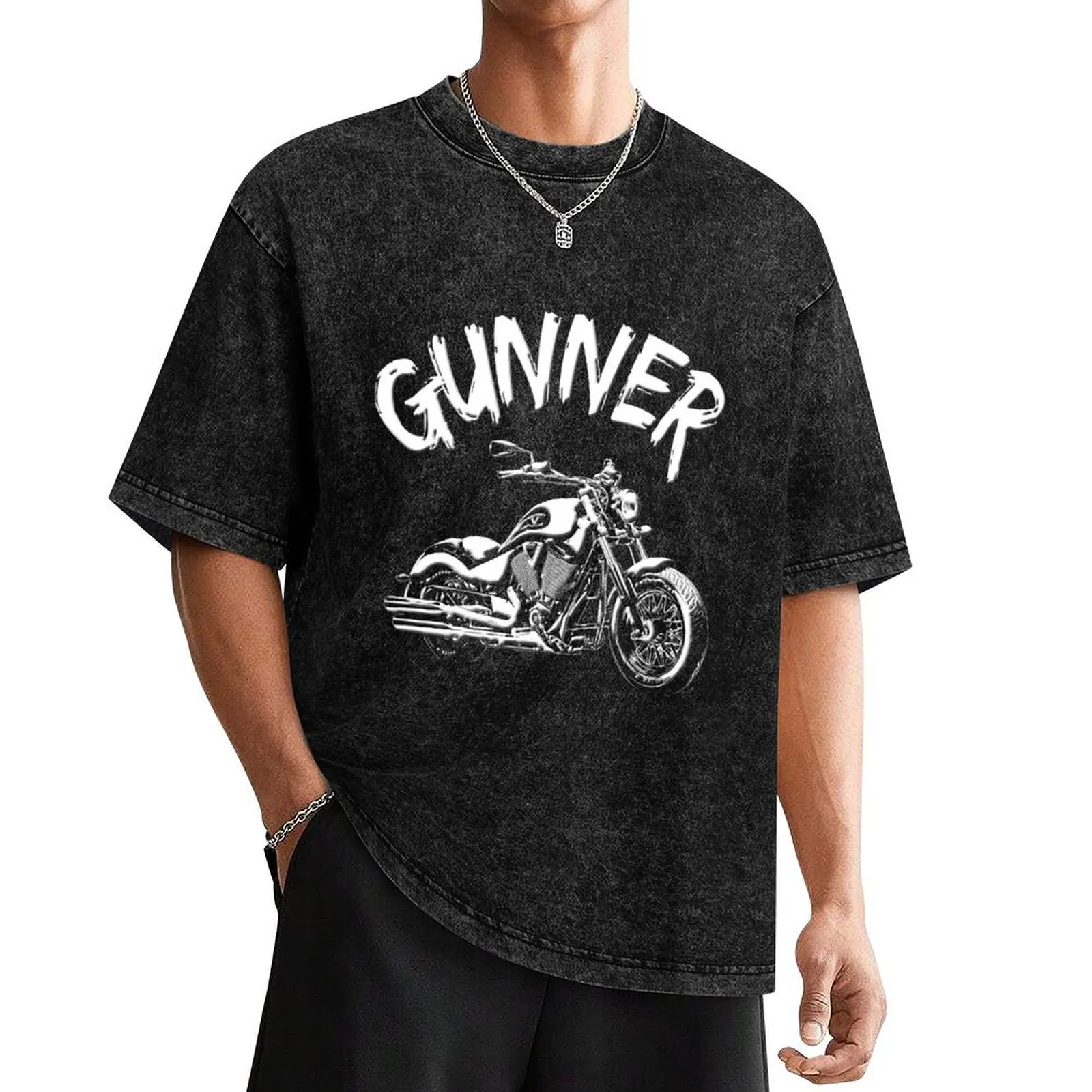 Victory Gunner Graphic Motorcycle T-Shirt vintage t shirts summer clothes plus size clothes anime clothes funny t shirts men