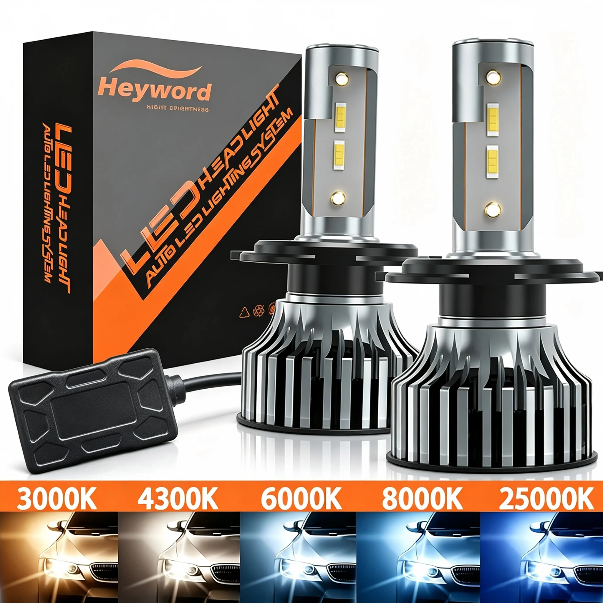 Heyword Car Headlight 160000LM 475W H4 LED H7 CANBUS H1 H3 H8 H11 9005 9006 3000K 6000K Car Auto Headlight LED Lights Fog Car