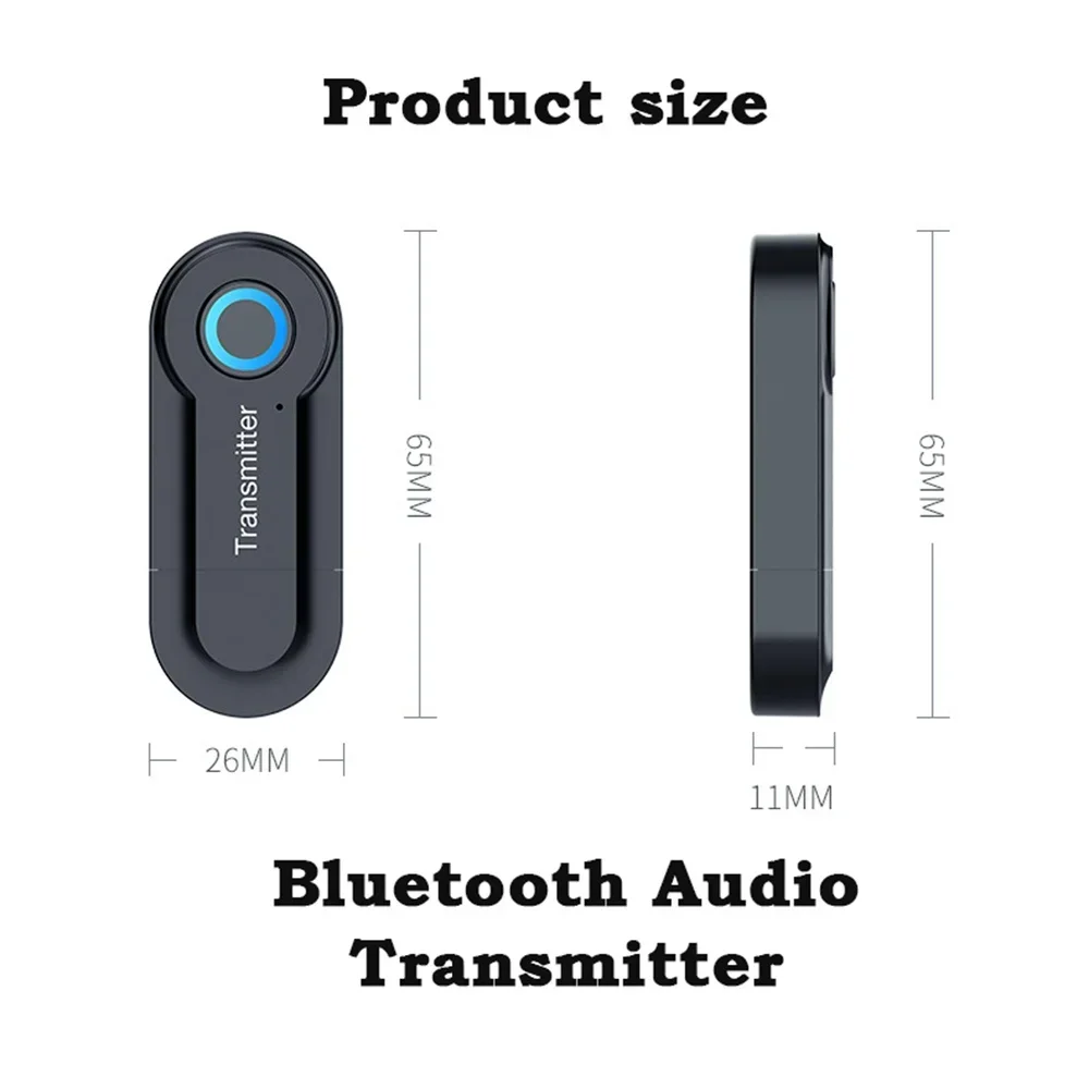 Bluetooth 5.0 Transmitter 3.5MM Jack Audio Adapter Wireless Bluetooth Stereo Audio Transmitter Adapter for PC TV Headphones view 6