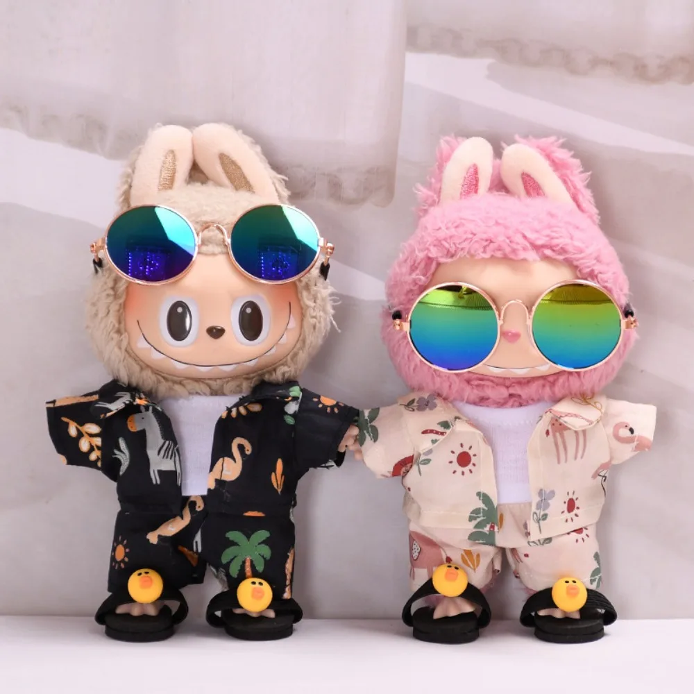 

For 17cm Labubu Doll Clothes Outfit Summer Beach Wear Glaees Dolls Accessories Cultivate Hands-on Ability Children's Gift Toys