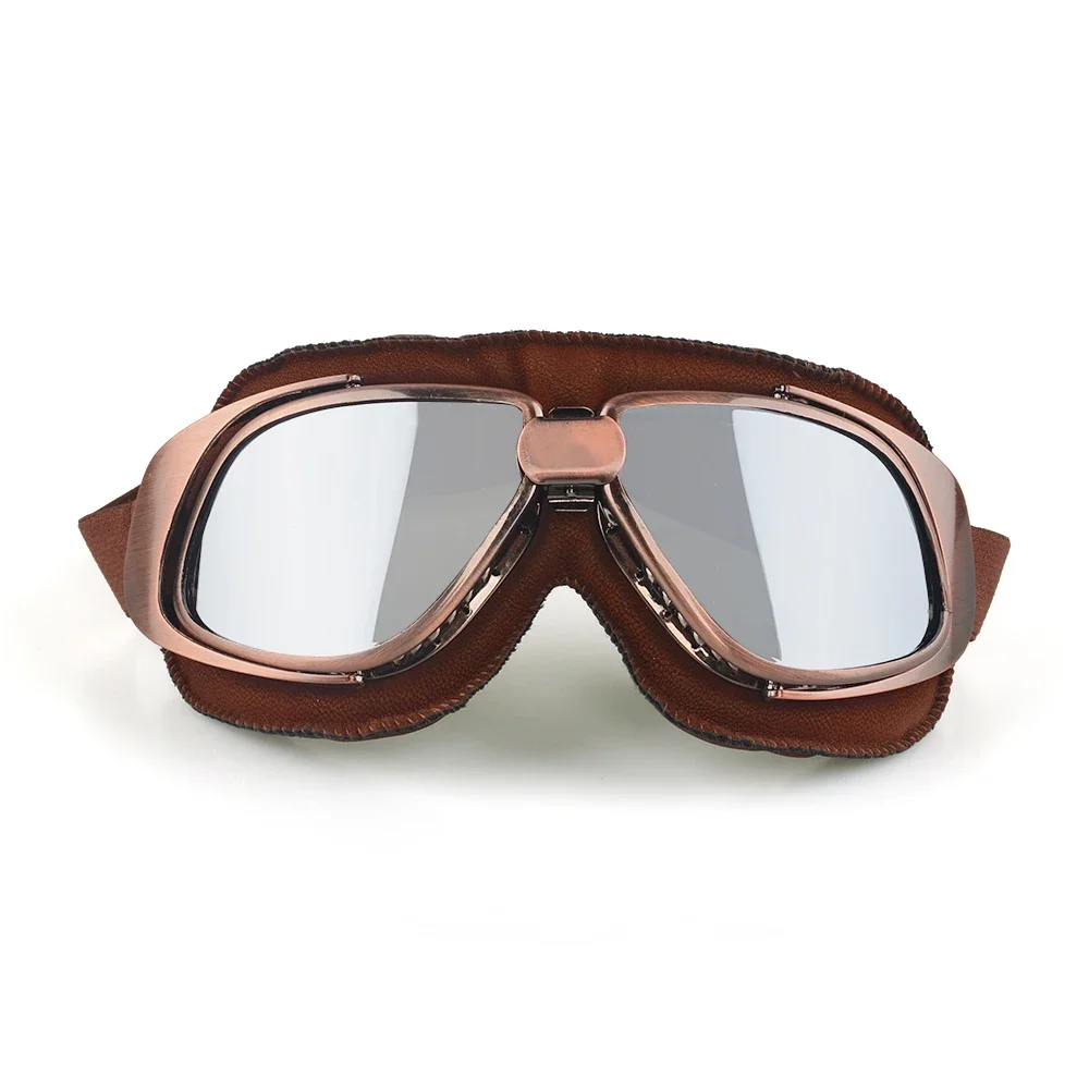 

Мотоциклетные винтажные кожаные очки для шлема, ветрозащитные защитные очки для пилота, солнцезащитные очки для мотоцикла Cruiser Cafe Scooter