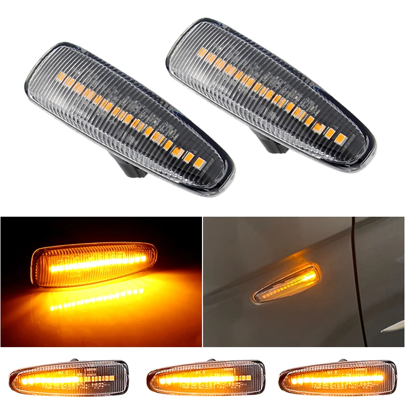 2pcs LED Dynamic Side Marker Signal Lights For Mitsubishi Lancer/Evolution X 08-18 Outlander Sport RVR ASX Mirage Turn Lamps 12V