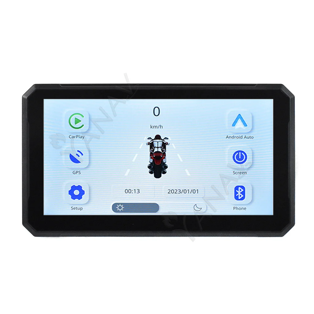 

7 Inch Wireless Carplay Android Auto Motorcycle GPS Screen Split Screen Dashboard Portable Navigation DVR Camera Waterproof