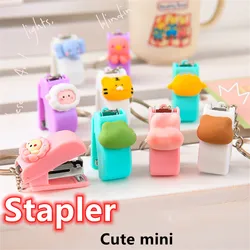 Cute Mini Stapler Paper Binder Stationery Office Binding Tools School Supplies Cartoon Animal Trumpet Stapler For No.10 Staples