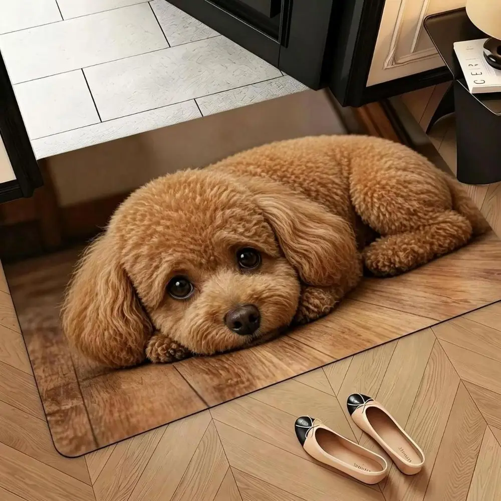 Tiger/Rabbit/Sheep/Dog Shape Cute Panda Floor Mat Non-slip 40*60cm Bedroom Door Small Rug Water-absorbing Soft Entrance Carpet