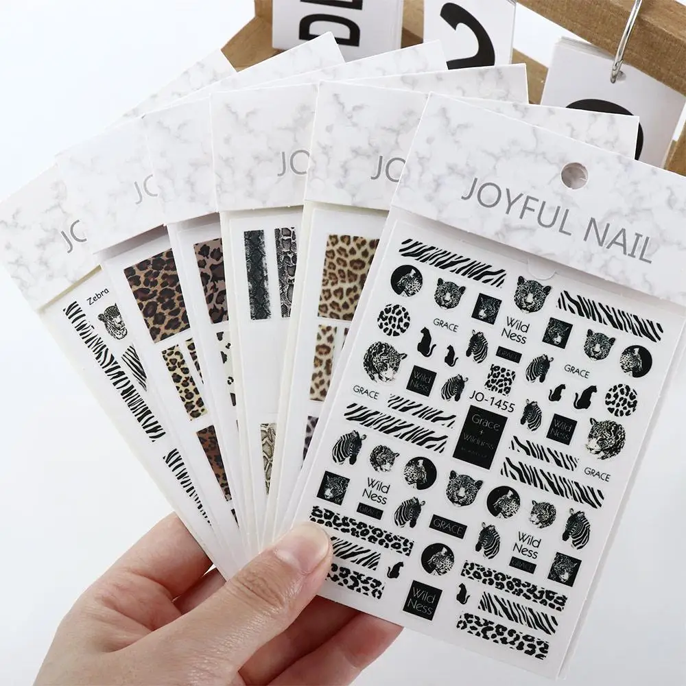 Vrouwen Diy Nagelmaterialen Dier Stickers Slang Zelfklevende Stickers Luipaard Nail Sticker 3d Nail Stickers Nail Art Decoratie