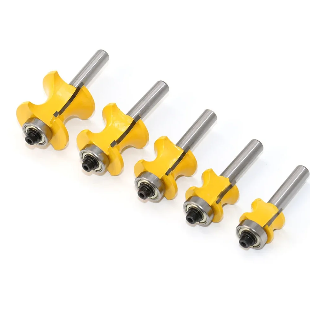 Power Tools Router Bits Shank Yellow/Silver 5pcs/set Carbide Alloy Milling Cutter Wood Milling Cutter Brand New