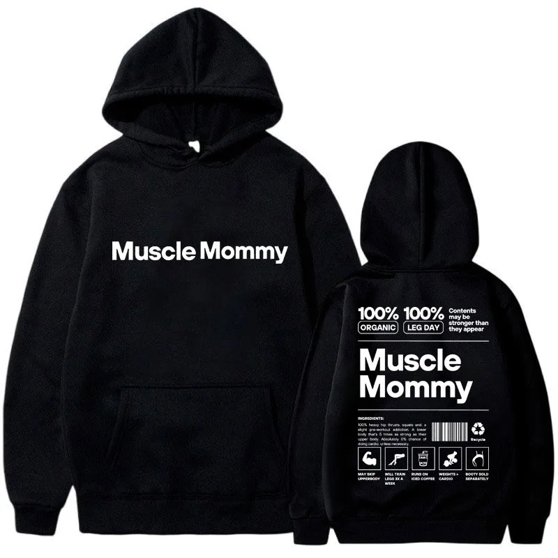 Funny Muscle Mommy Pump Cover Gym Meme Hoodies Men Women Fashion Gothic Vintage Sweatshirts Winter Fleece Oversized Pullover