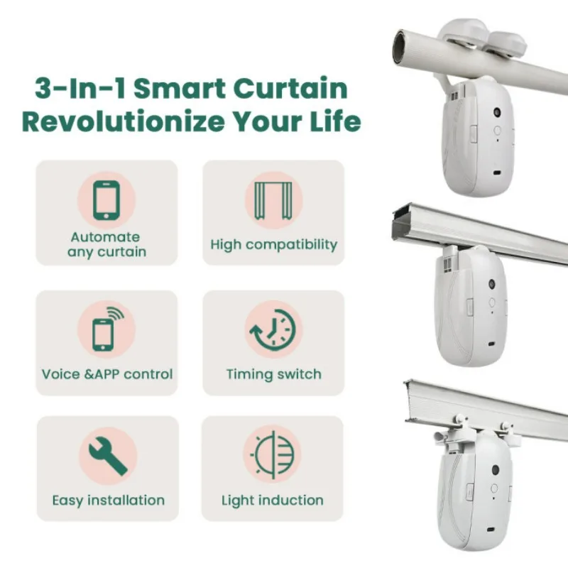 Electric Curtain Motor Smart Home Graffiti App Remote  Automatic Curtain Assistant