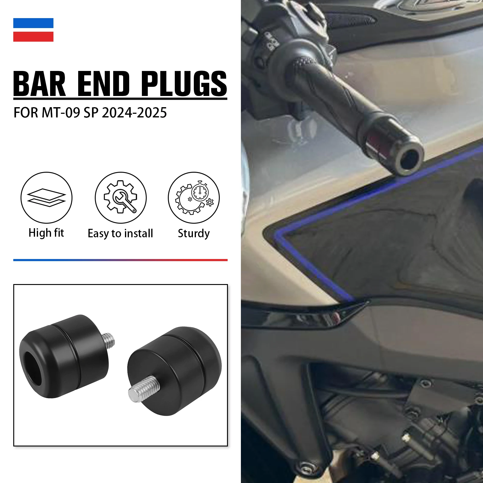 

For YAMAHA MT-09 /SP MT09 MT 09 2024-2025 Handle Bar Handlebars Grips Cap End Plugs Handlebar Weight Slider Accessories