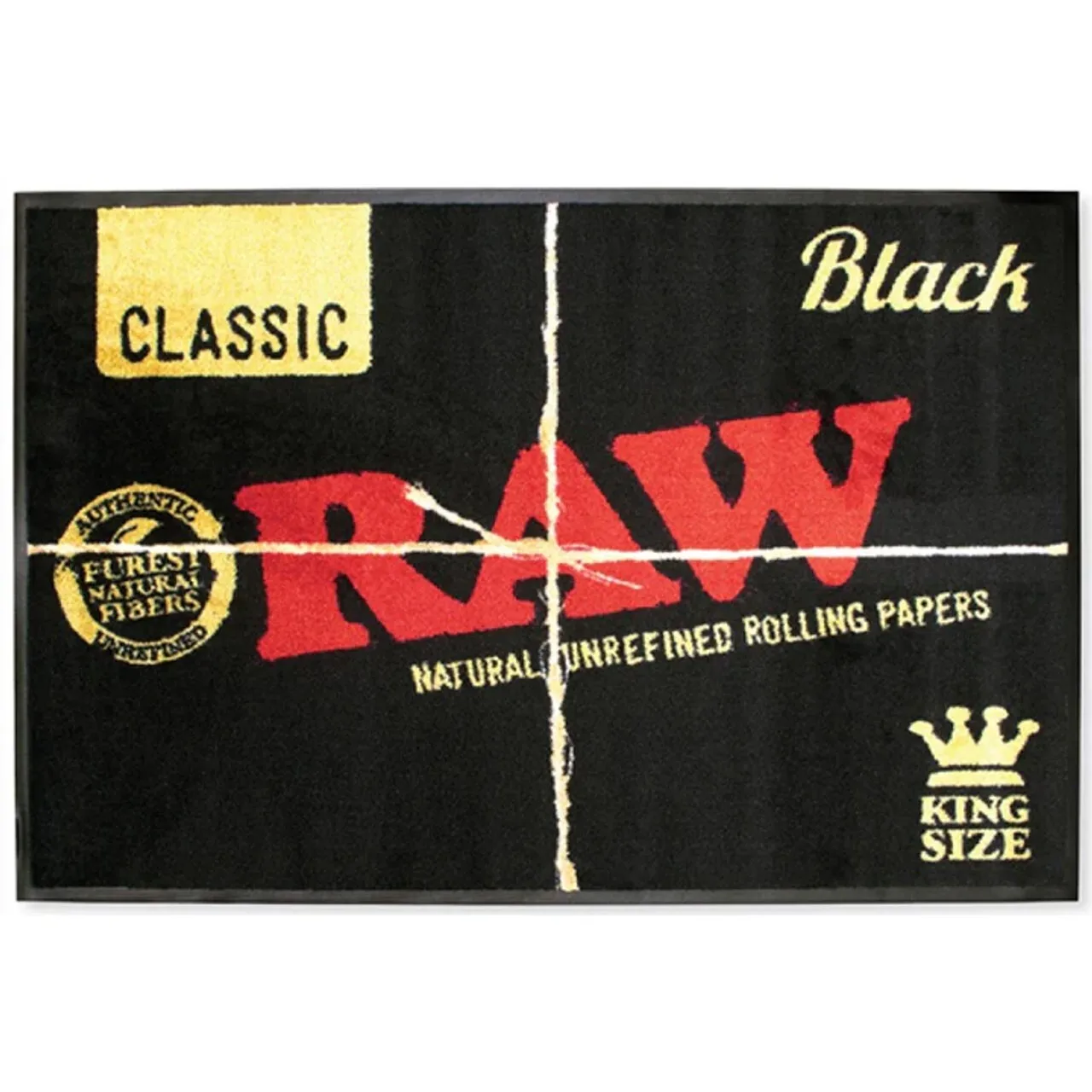 Alfombra Negra Clásica RAW Tamaño King, Diseño de Fibra Natural, Tapete para Decoración del Hogar