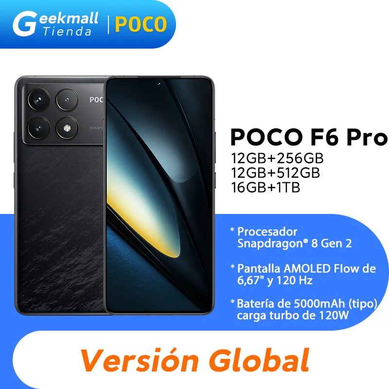 Wersja globalna POCO F6 Pro 5G Snapdragon® 8 Gen 2 6,67\