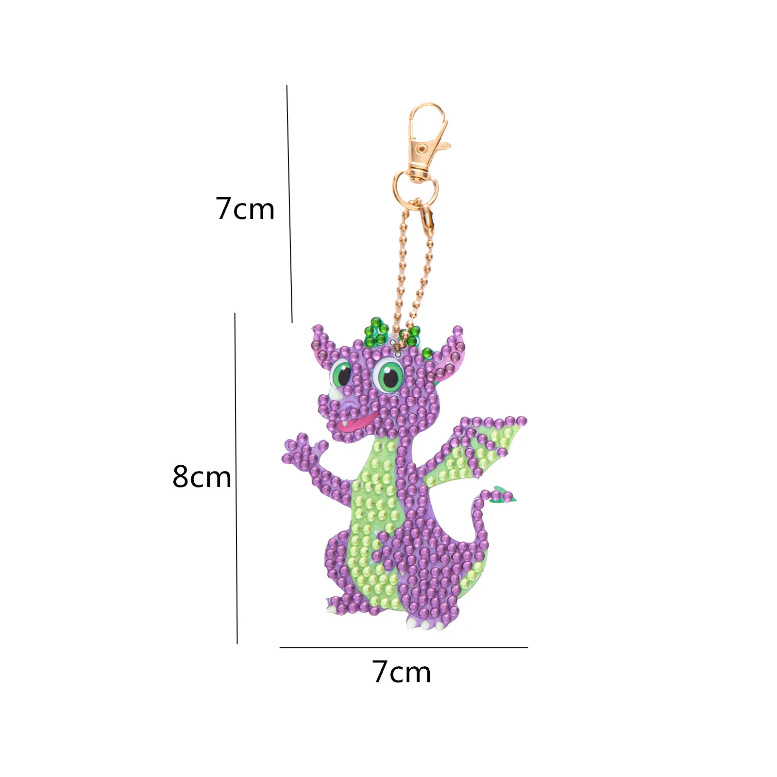 

Hot Selling DIY Cartoon Dinosaur-Themed DIY Diamond Painting Keychain Kids Gift Cartoon Bag Pendant Double Sided Full Drill