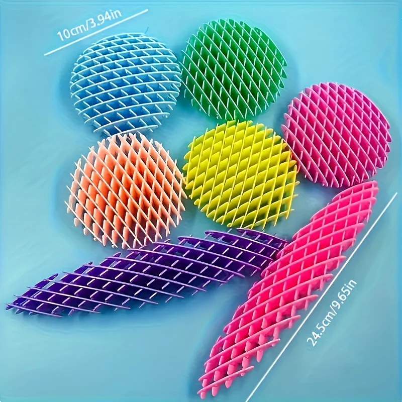1pcs Scalable 3D Deformed Worm Elastic Net Tiktok New Strange Puzzle Vent Decompression Artifact Po It Toy Bouncy Ball