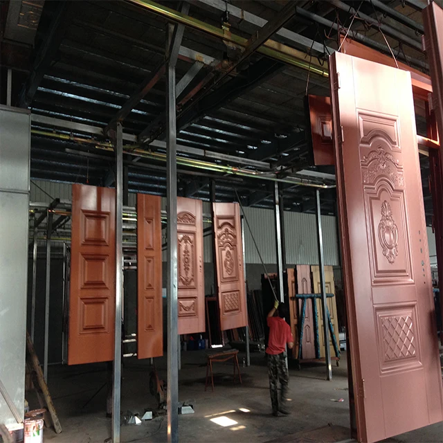 Lini Produksi Penyemprotan Furnitur Kayu Penyemprotan Elektrostatik Peralatan Pelapisan Otomatis Efisiensi Tinggi