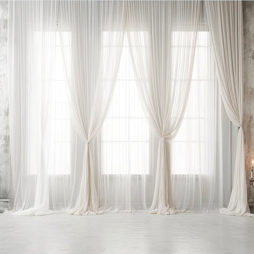 Mehofond Photography Background Indoor White Curtain Window Adult Birthday Wedding Maternity Portrait Decor Backdrop Photo Studi