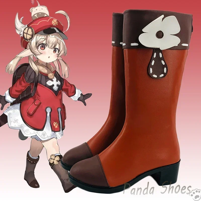 

Genshinimpact Klee Обувь для косплея Аниме Игра Cos Длинные сапоги Игра Klee Косплей Костюм Опора Обувь для вечеринки на Хэллоуин